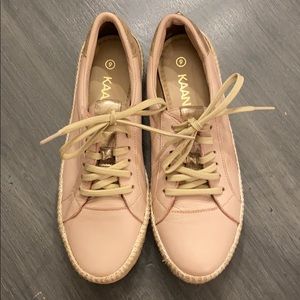 Kaanas Blush Lace Espadrille Sneakers